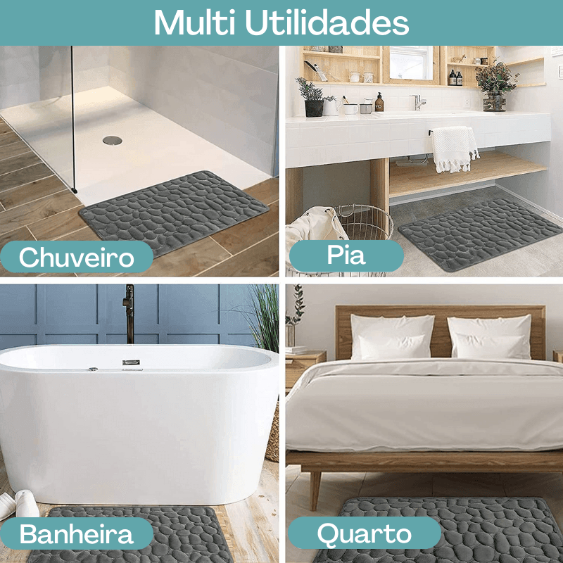Tapete macio para banheiro Absorvente, Impermeável e Antiderrapante - My Store