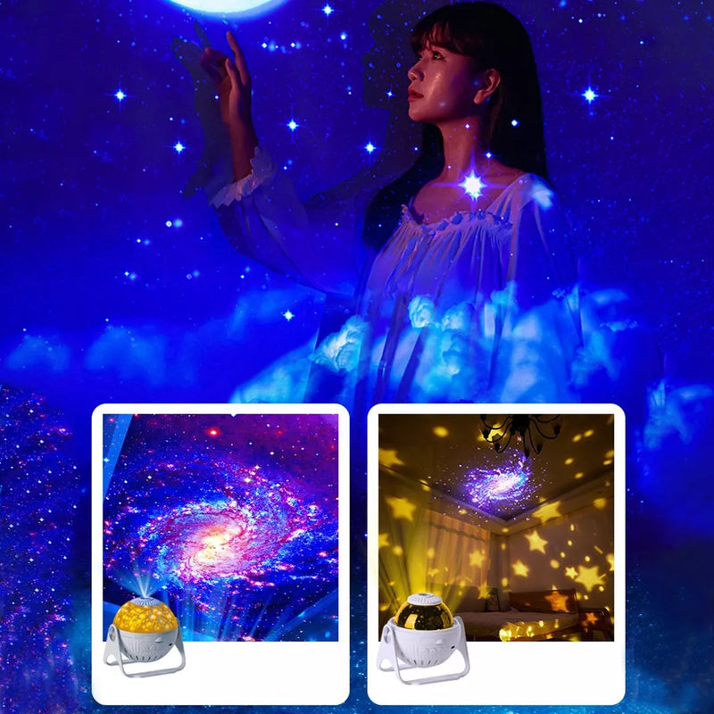 Luminária de Estrelinhas e de Galáxias - 7 Modos em LED 360° - My Store