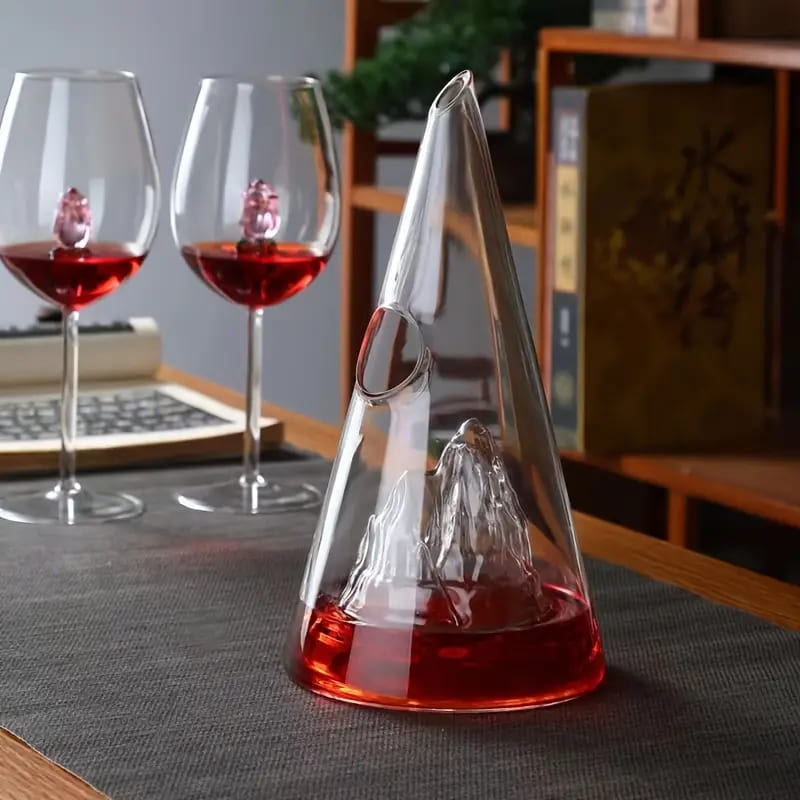 Decanter de Vinho Whisky Vidro Pirâmide Bar em Casa