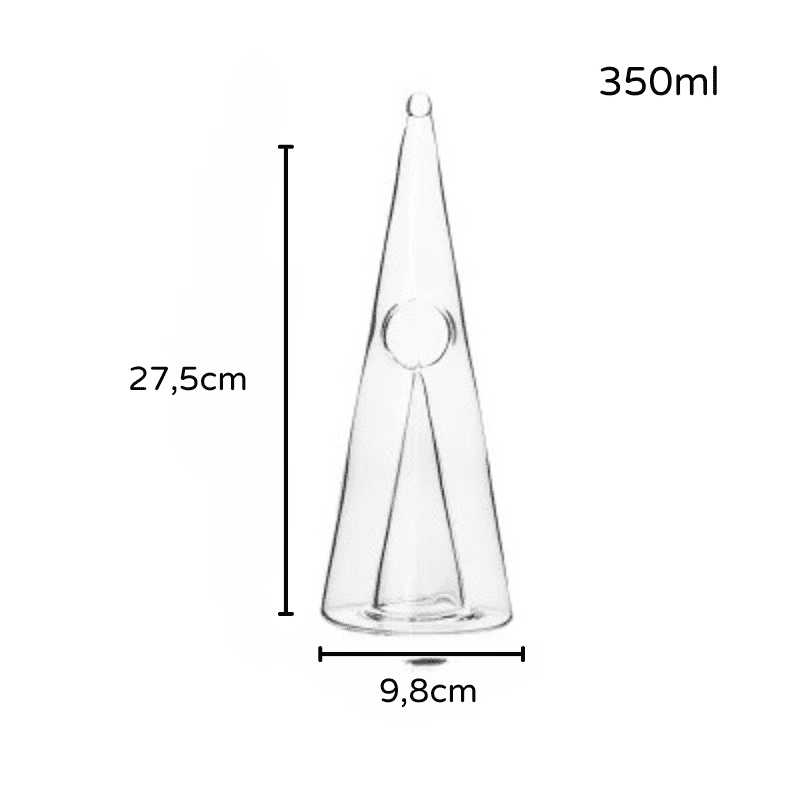 Decanter de Vinho Whisky Vidro Pirâmide Bar em Casa