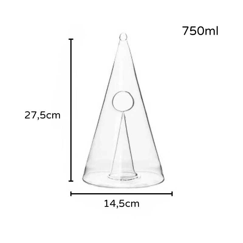 Decanter de Vinho Whisky Vidro Pirâmide Bar em Casa