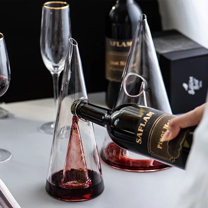 Decanter de Vinho Whisky Vidro Pirâmide Bar em Casa