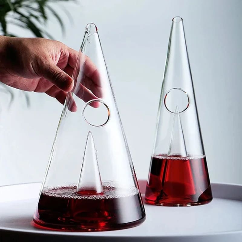 Decanter de Vinho Whisky Vidro Pirâmide Bar em Casa