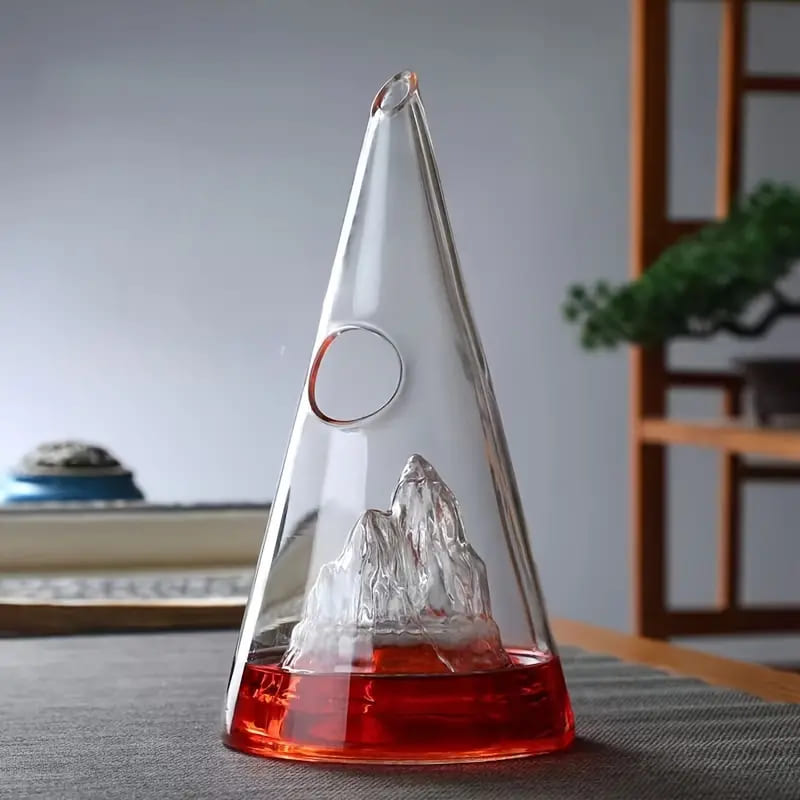 Decanter de Vinho Whisky Vidro Pirâmide Bar em Casa