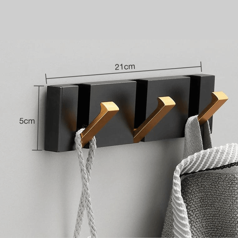 Gancho de Parede Banheiro Preto e Dourado - My Store