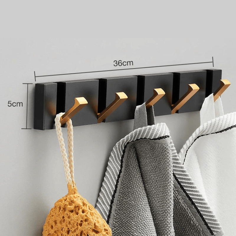 Gancho de Parede Banheiro Preto e Dourado - My Store