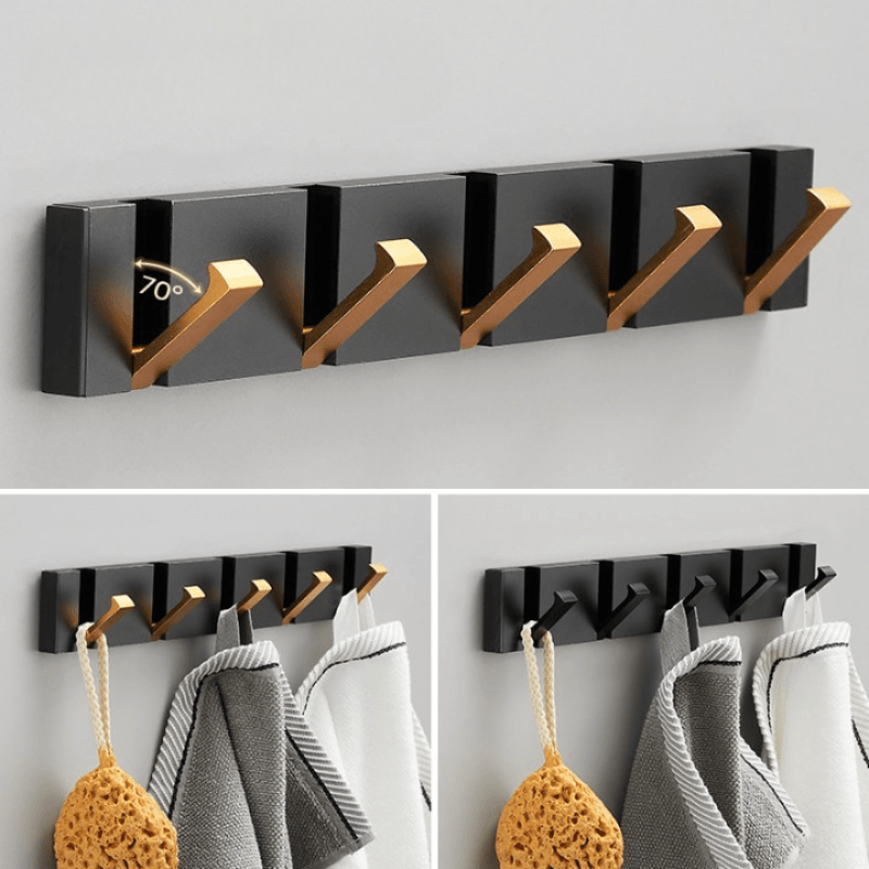 Gancho de Parede Banheiro Preto e Dourado - My Store