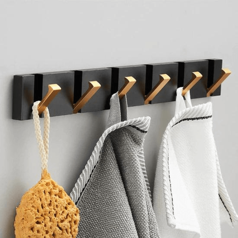 Gancho de Parede Banheiro Preto e Dourado - My Store