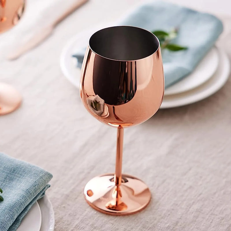 Taça de Vinho Colorida Inox Inquebrável Bar em Casa