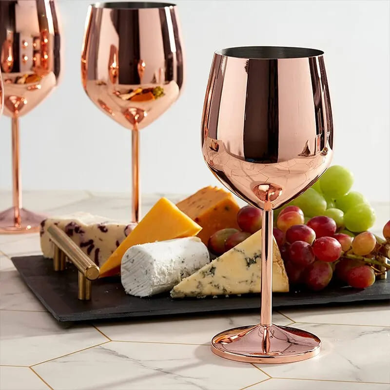 Taça de Vinho Colorida Inox Inquebrável Bar em Casa