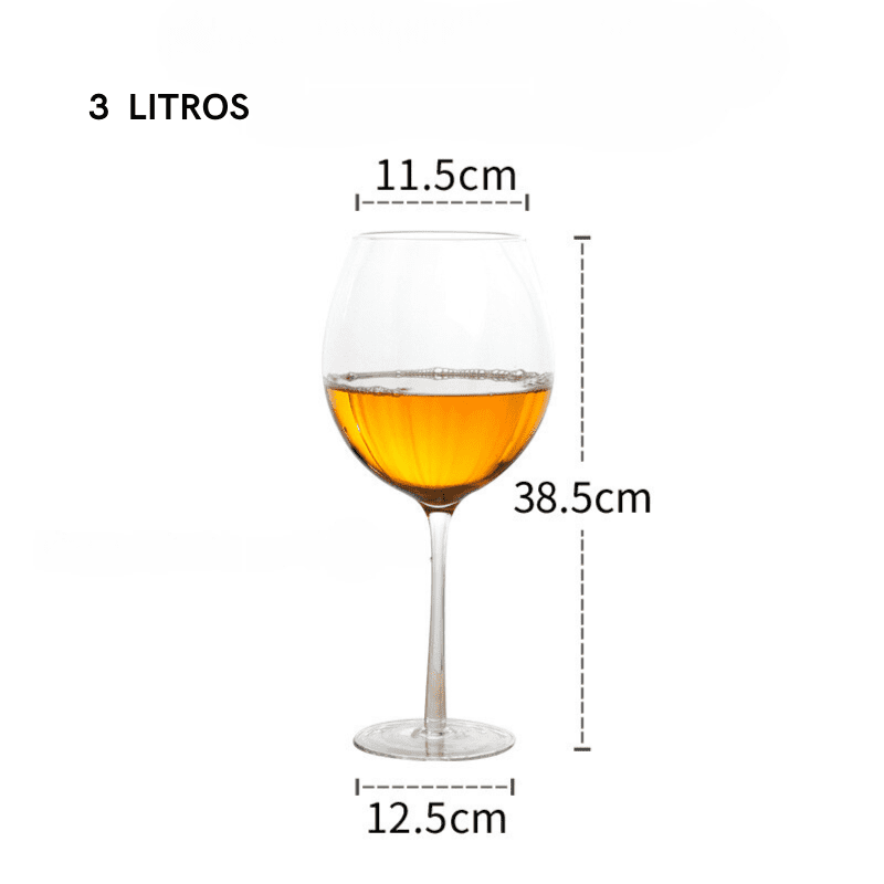 Taça de Vinho Cristal Gigante 3 Litros Bar em Casa
