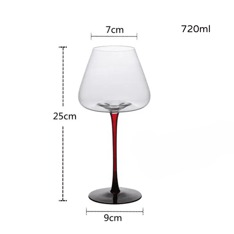 Taça de Vinho Cristal Haste Vermelha Bar em Casa