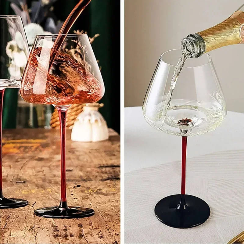 Taça de Vinho Cristal Haste Vermelha Bar em Casa