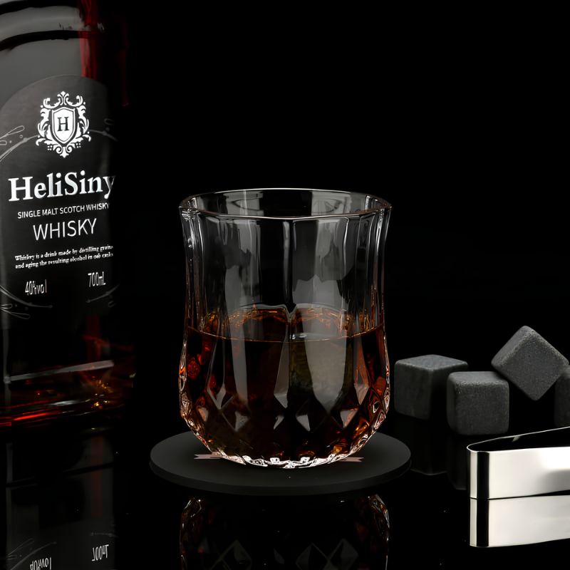 Kit Copos de Whisky para Presente - Conjunto de Copos, Cubos e Pegador