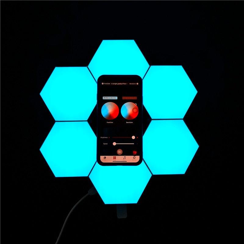 Luminária Hexagonal LED de Parede RGB - My Store