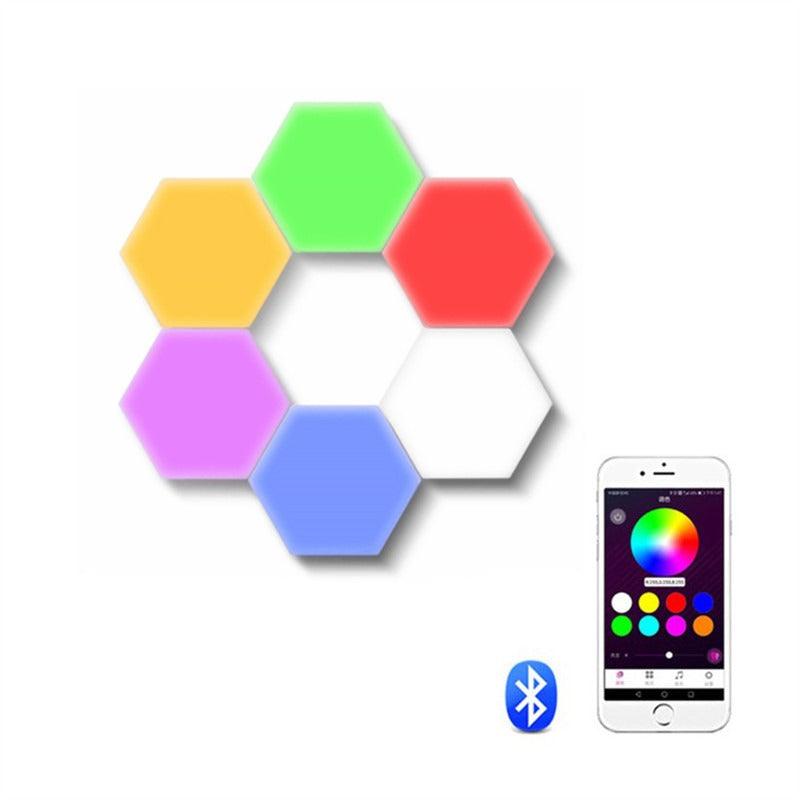 Luminária Hexagonal LED de Parede RGB - My Store