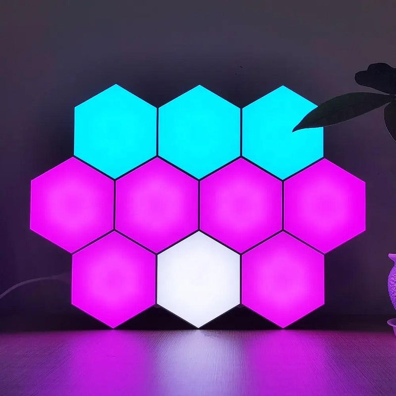 Luminária Hexagonal LED de Parede RGB - My Store