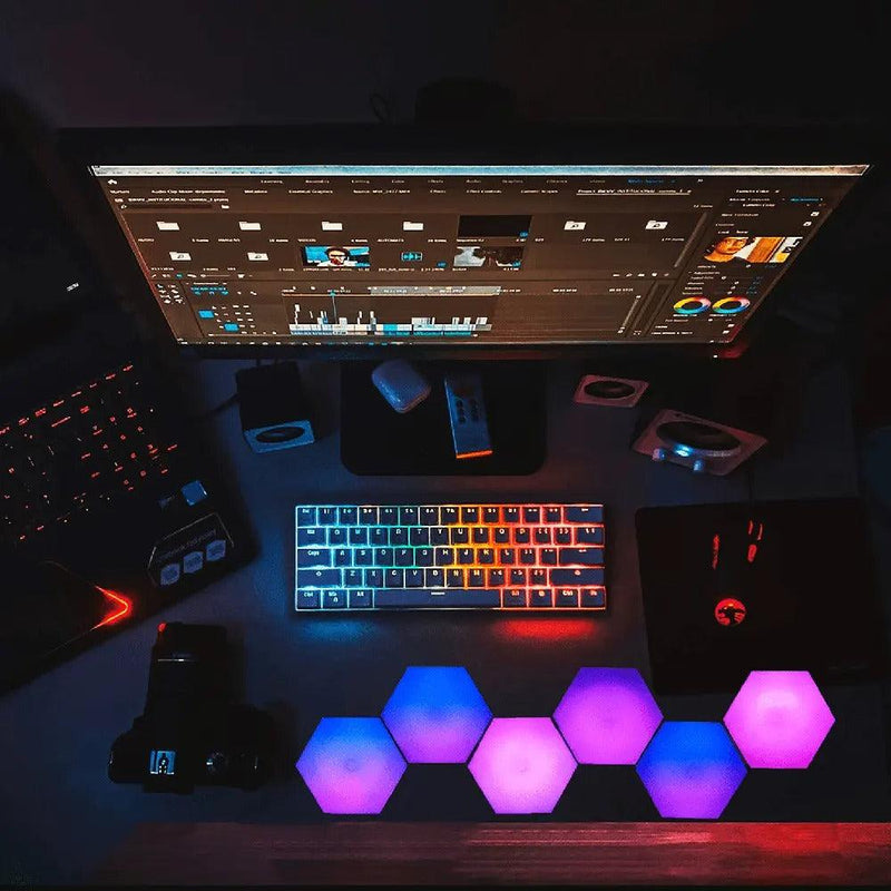 Luminária Hexagonal LED de Parede RGB - My Store