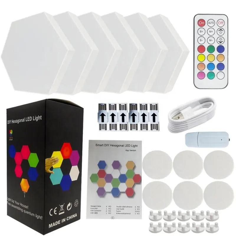 Luminária Hexagonal LED de Parede RGB - My Store
